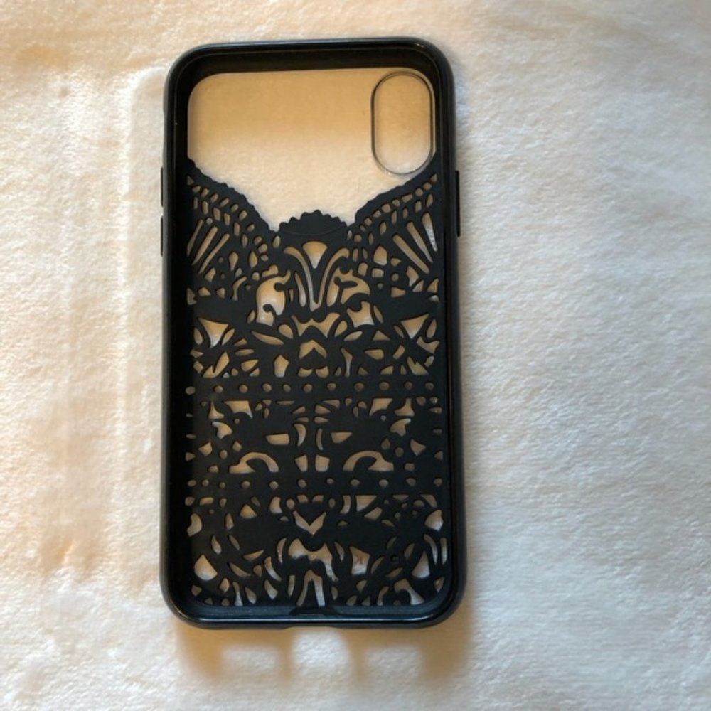 Kate Spade Black Cage Lace iPhone X Clear Case - Picture 4 of 5
